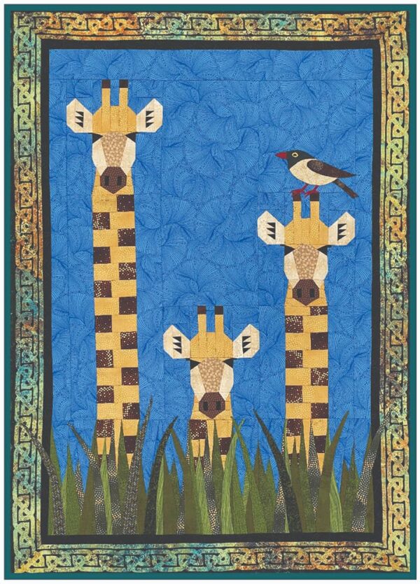 Welcoming Committee--giraffe quilt pattern, wall quilt, baby quilt, child quilt, foundation paper piecing